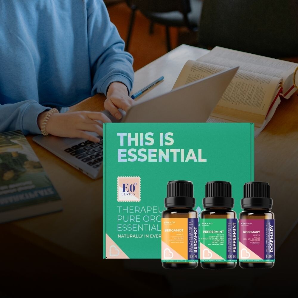 BAM & CO Good Memory Kit Organic Essential Oil – 3 Types of Oil 5ml / 10ml